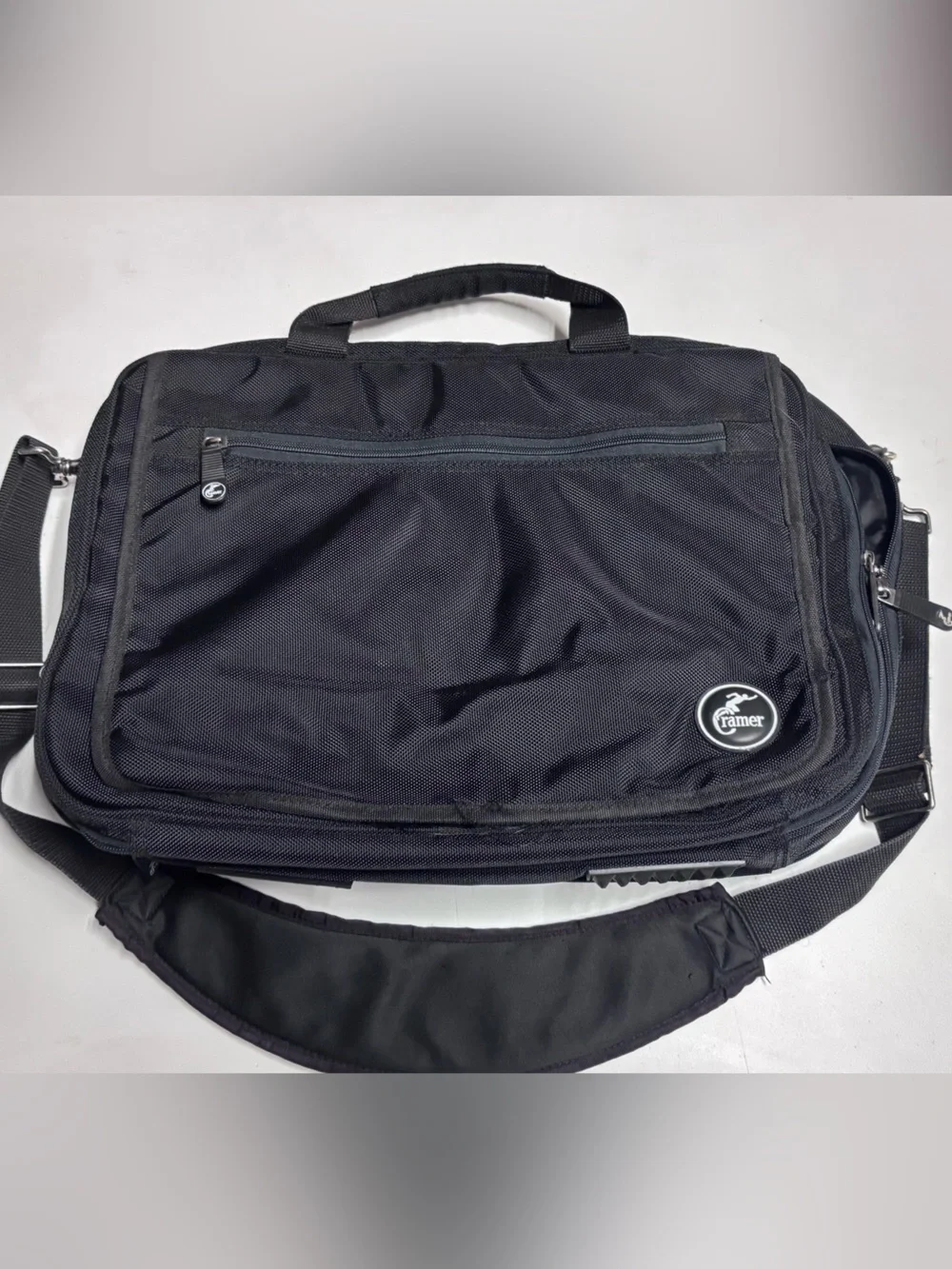 Cramer Black Travel Laptop Briefcase Expandable Carry On Messenger Bag Organizer